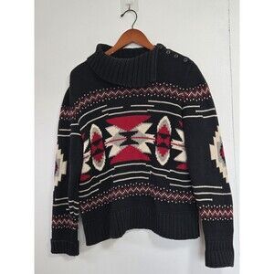 Vtg Ralph Lauren Chaps Sweater Mens L Pullover Aztec Southwest Native Asymetric